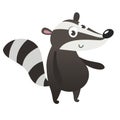 Cute cartoon badger illustrated