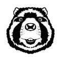 Beaver cute cartoon face vector iilustration in hand drawn style