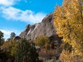 Autumn foliage and sheer cliffs at Beaver Dam State Park Royalty Free Stock Photo