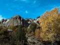 Autumn foliage and sheer cliffs at Beaver Dam State Park Royalty Free Stock Photo