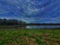 Beaver dam on a sunny day Royalty Free Stock Photo