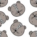 Beaver face pattern Royalty Free Stock Photo