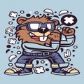 Beaver Fighter: Courageous Rodent Battling Illustration for Brave Hearts