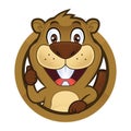 Beaver giving thumbs up in round frame Royalty Free Stock Photo