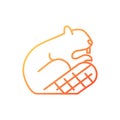 Beaver gradient linear vector icon