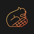 Beaver gradient vector icon for dark theme