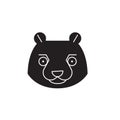 Beaver head black vector concept icon. Beaver head flat illustration, sign Royalty Free Stock Photo