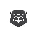 Beaver head vector icon
