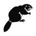 Beaver icon, simple style Royalty Free Stock Photo