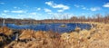 Elk Island National Park Landscape Panorama of Beaver Pond on Great Plains, Alberta Royalty Free Stock Photo