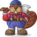 Beaver Lumberjack Cartoon Character Royalty Free Stock Photo