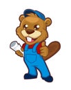 Beaver mascot cartoon in vector