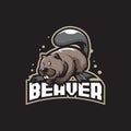 Beaver mascot logo design vector with modern illustration concept style for badge, emblem and t shirt printing. Smart beaver Royalty Free Stock Photo