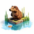 Beaver Minecraft Pixel Art 2: National Geographic Style Isometric Sculptures
