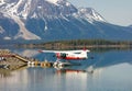 A beaver seaplane tied to a dock in northern bc Royalty Free Stock Photo