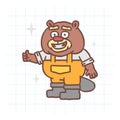 Beaver showing thumbs up and smiling. Hand drawn character