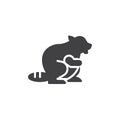Beaver side view vector icon