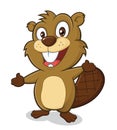 Beaver in welcoming gesture Royalty Free Stock Photo