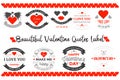 Beautiful valentine Day Quotes Label Pack Royalty Free Stock Photo