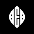 BEB circle letter logo design with circle and ellipse shape. BEB ellipse letters with typographic style. The three initials form a Royalty Free Stock Photo