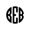 BEB letter logo design on black background. BEB creative initials letter logo concept. BEB letter design Royalty Free Stock Photo