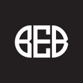 BEB letter logo design on black background. BEB Royalty Free Stock Photo