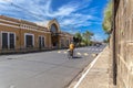 Facade and entrance to the Railway Museum `Osvaldo Schiavon` at the old railway station in the municipality of Bebedouro