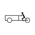 Becak, rickshaw cart transportation vector icon.