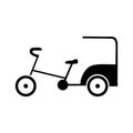 Becak, rickshaw indonesian transportation vector icon .
