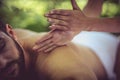 Beck massage. Human body part.