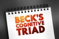 Beck\'s cognitive triad - cognitive-therapeutic view of the three key elements of a person\'s belief system