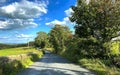 Becks Brow, with stone walls, and fields in, Wigglesworth, Skipton, UK