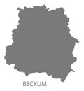 Beckum city map with boroughs grey illustration silhouette shape Royalty Free Stock Photo