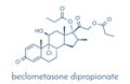 Beclometasone dipropionate glucocorticoid drug molecule. Prodrug of beclometasone. Used in prophylaxis of asthma and treatment of.