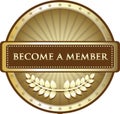 Become A Member Gold Label Emblem Royalty Free Stock Photo