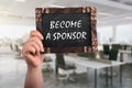 Become a sponsor on chalkboard Royalty Free Stock Photo
