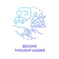 Become thought leader blue gradient concept icon