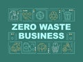 Become zero waste brand word concepts dark green banner Royalty Free Stock Photo