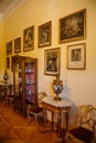 Becov nad Teplou, West Bohemia, Czech Republic, 14 August 2021: chateau and castle representative interior with baroque furniture