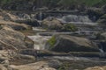 Becva river in sunny spring light day in Beskdy mountains with stones