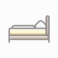 Bed - Bedroom Icon Symbol Illustration in Flat and Modern Style Royalty Free Stock Photo