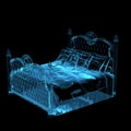Bed Blue transparent 3D Royalty Free Stock Photo