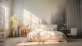bed blurred interior room