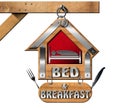 Bed and Breakfast - Sign with Chain Royalty Free Stock Photo