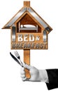 Bed and Breakfast - Sign with Hand of a Concierge