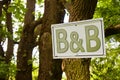 Bed and Breakfast sign indicating in the countryside