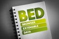 BED - Browser Extensible Data acronym Royalty Free Stock Photo