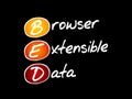 BED - Browser Extensible Data acronym Royalty Free Stock Photo