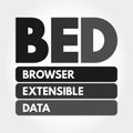 BED - Browser Extensible Data acronym Royalty Free Stock Photo