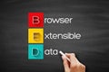 BED - Browser Extensible Data acronym, technology concept background on blackboard Royalty Free Stock Photo